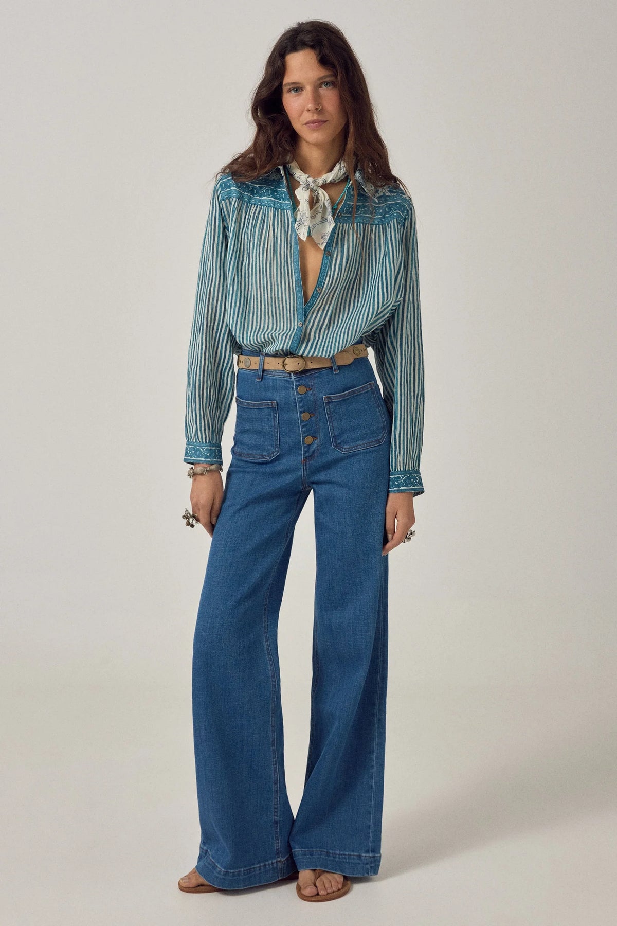 Maria Shirt Mediterranean Stripes Blue Ink
