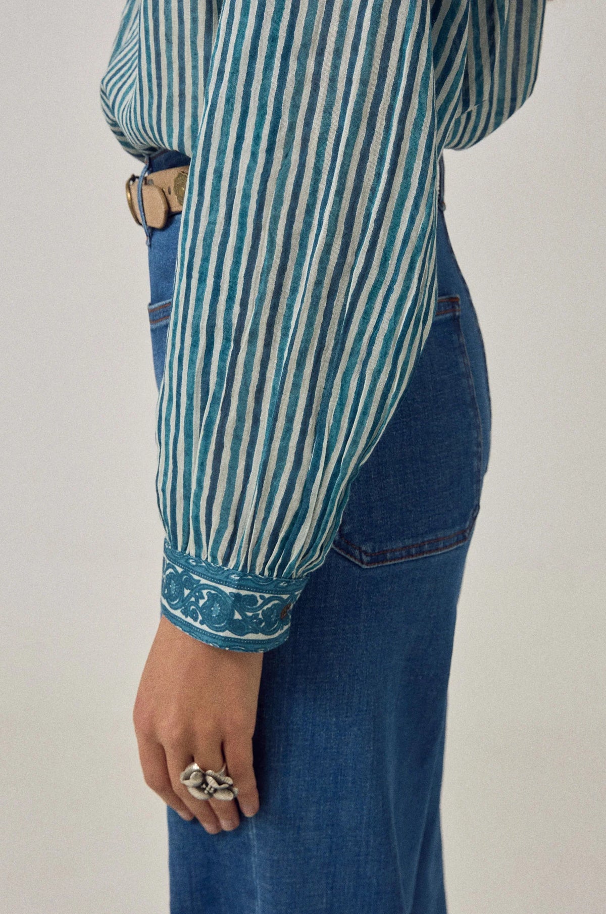 Maria Shirt Mediterranean Stripes Blue Ink
