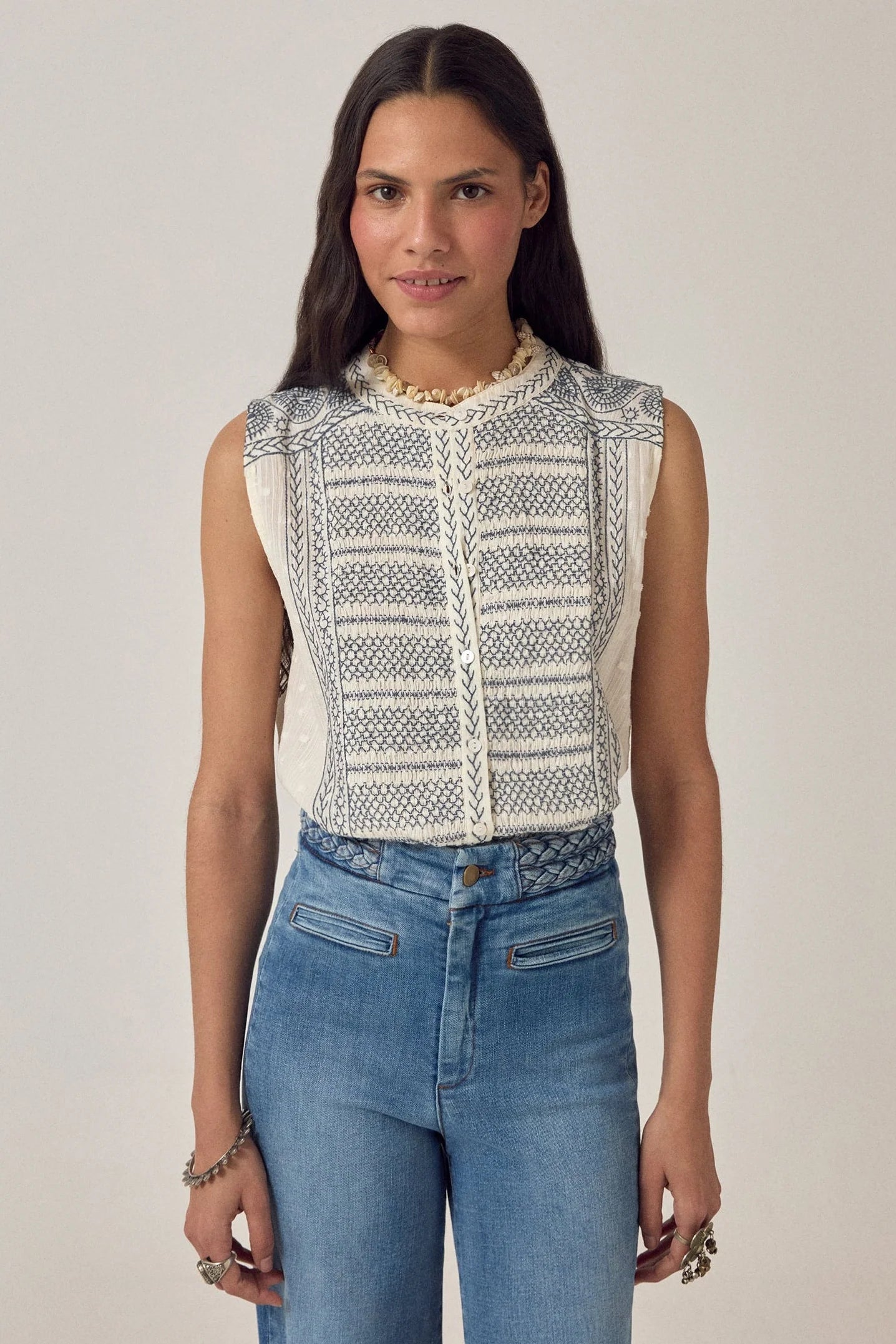 Irina Blouse Indigo Poet Sleeveless