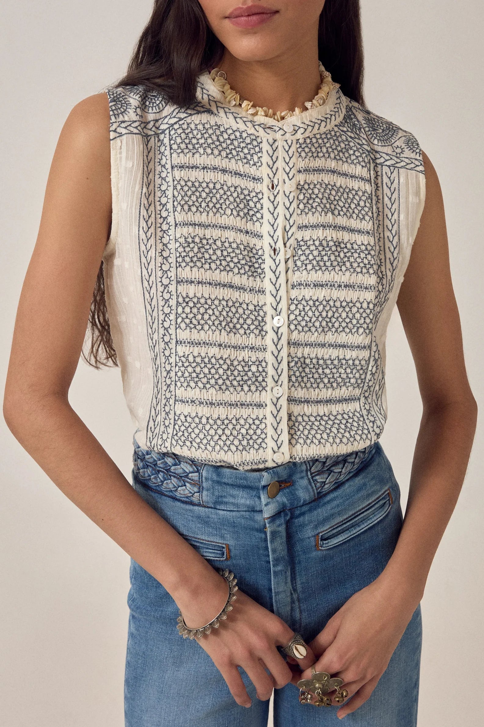 Irina Blouse Indigo Poet Sleeveless