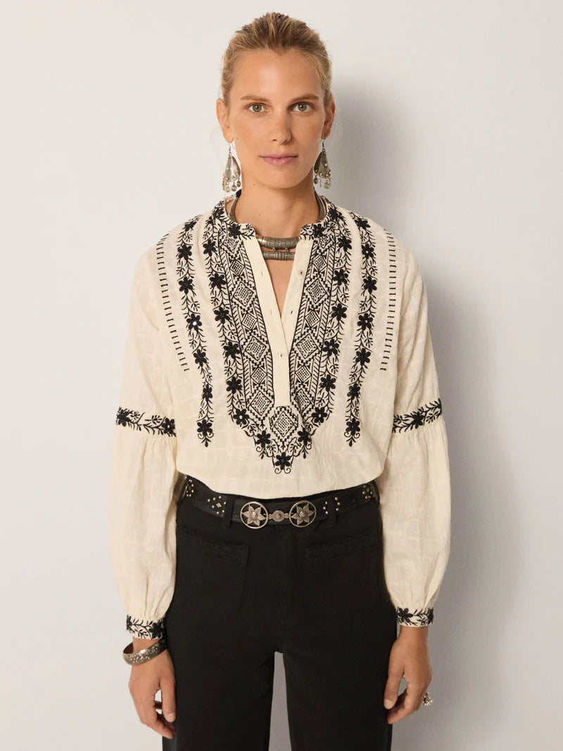 BRUNA BLOUSE WHITE LIES BRUNAWHT-S