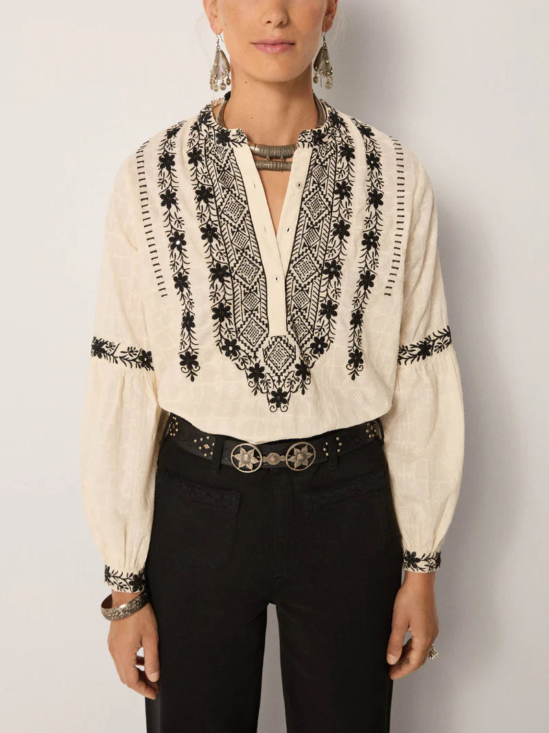 BRUNA BLOUSE WHITE LIES BRUNAWHT-S