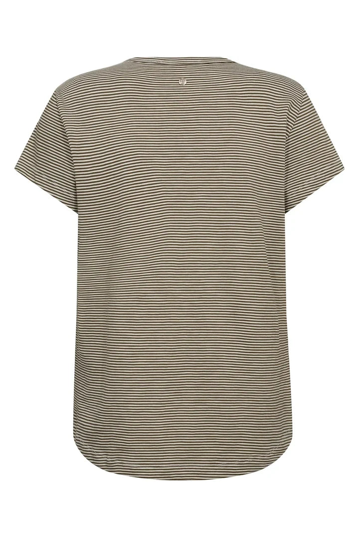 Camp O-SS Stripe Tee Burnt Olive