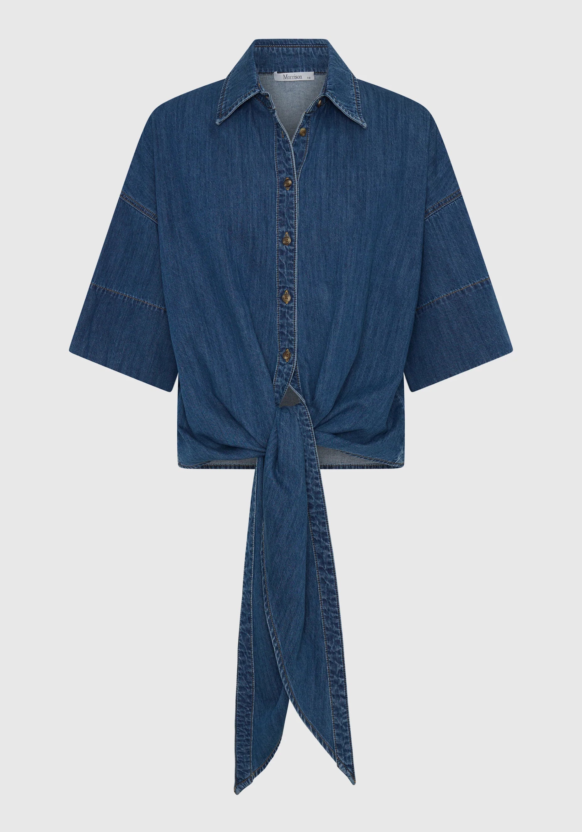 Tatum Denim Wrap Shirt Blue