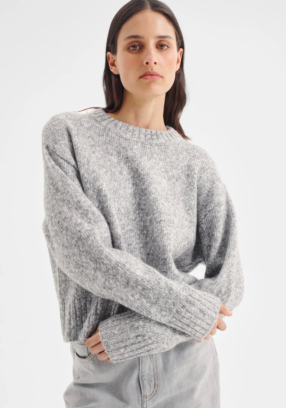 Zoe Knit Pullover Grey Marle