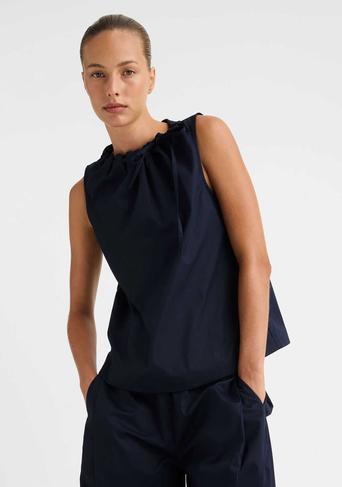Maddison Tie Top Navy