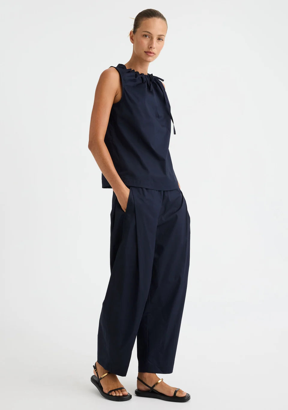 Maddison Tie Top Navy