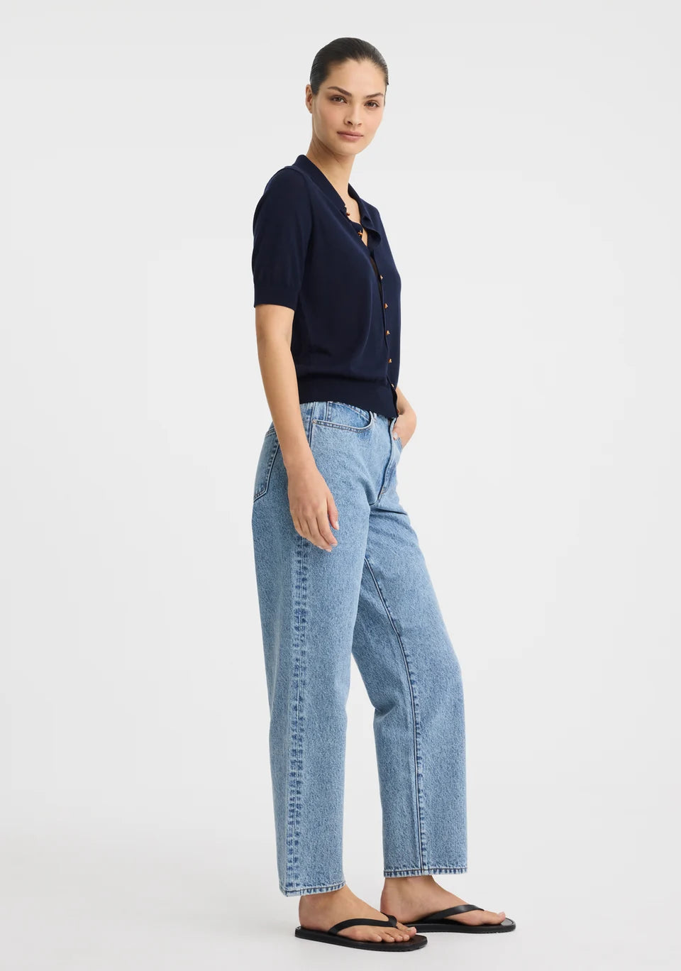 Micah Knit Cardigan Navy