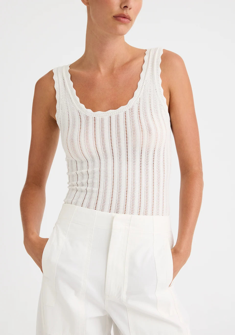 Odette Knit Tank White
