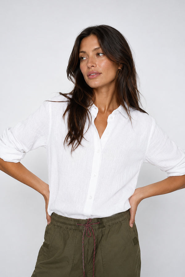 Martina Linen Shirt White