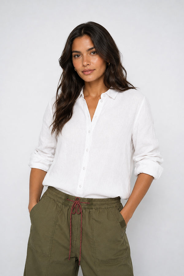 Martina Linen Shirt White