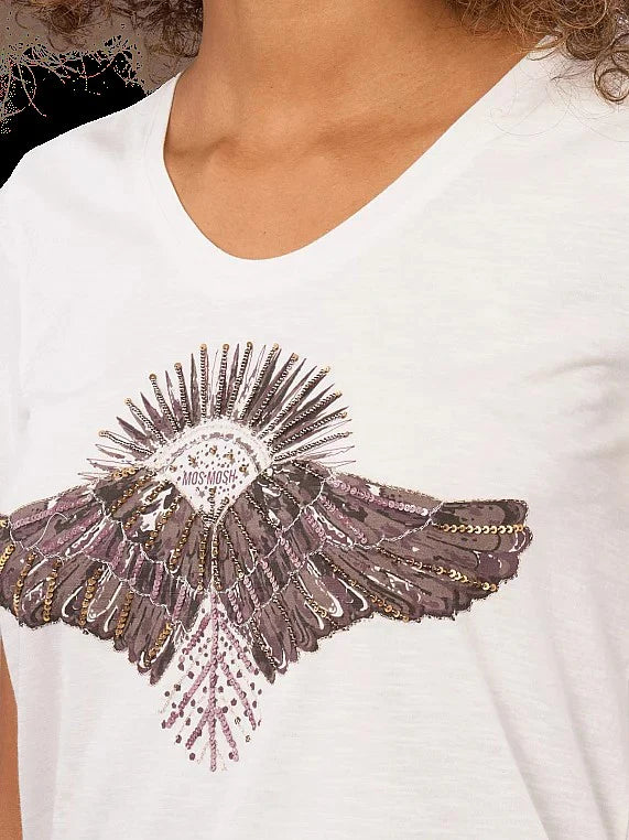 NADINE O-SS DECO TEE CREAM
