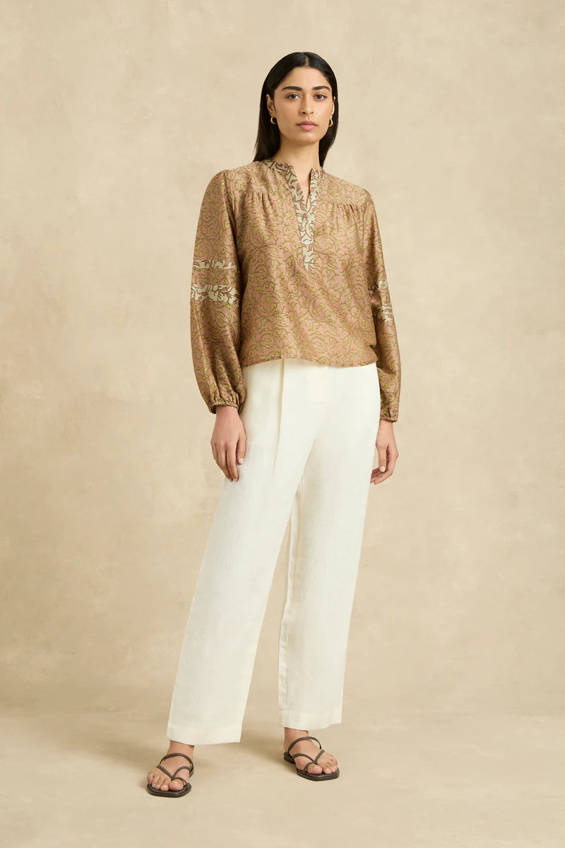 Quinn Blouse Midnight Vine Khaki