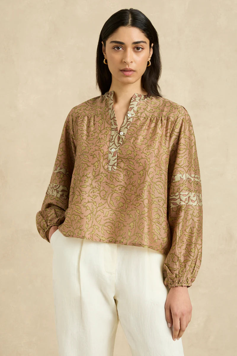 Quinn Blouse Midnight Vine Khaki