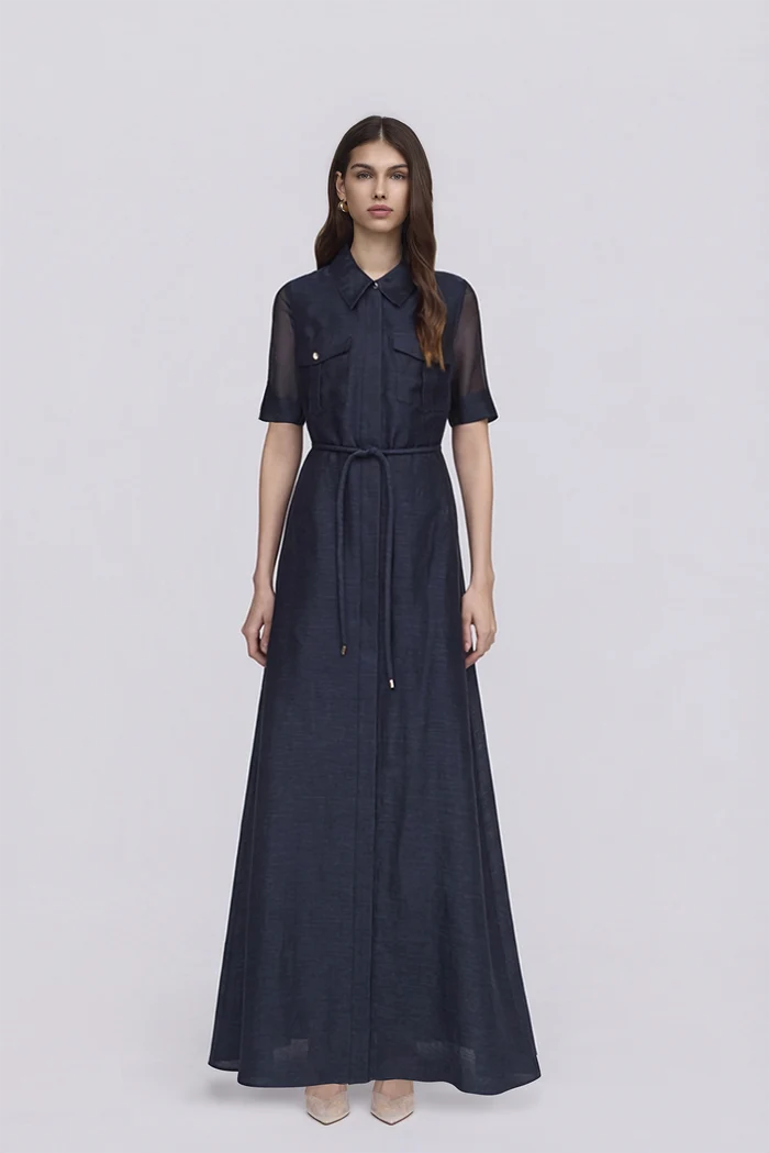 Ina Maxi Shirt Dress Midnight Sky