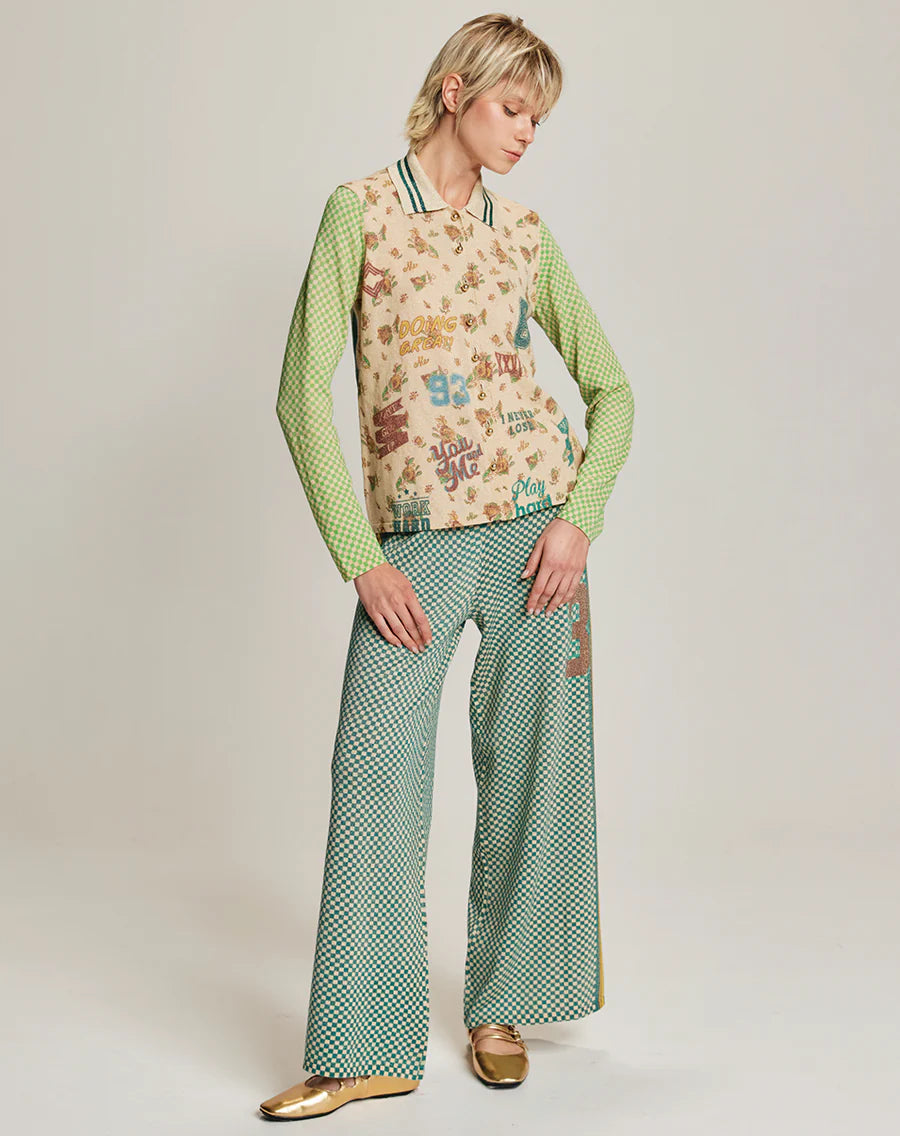 MICHELLE WIDE LEG KNIT PANT JADE