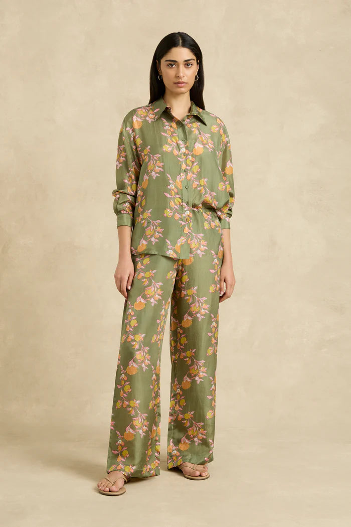 Azra Pant Pomegranate Khaki
