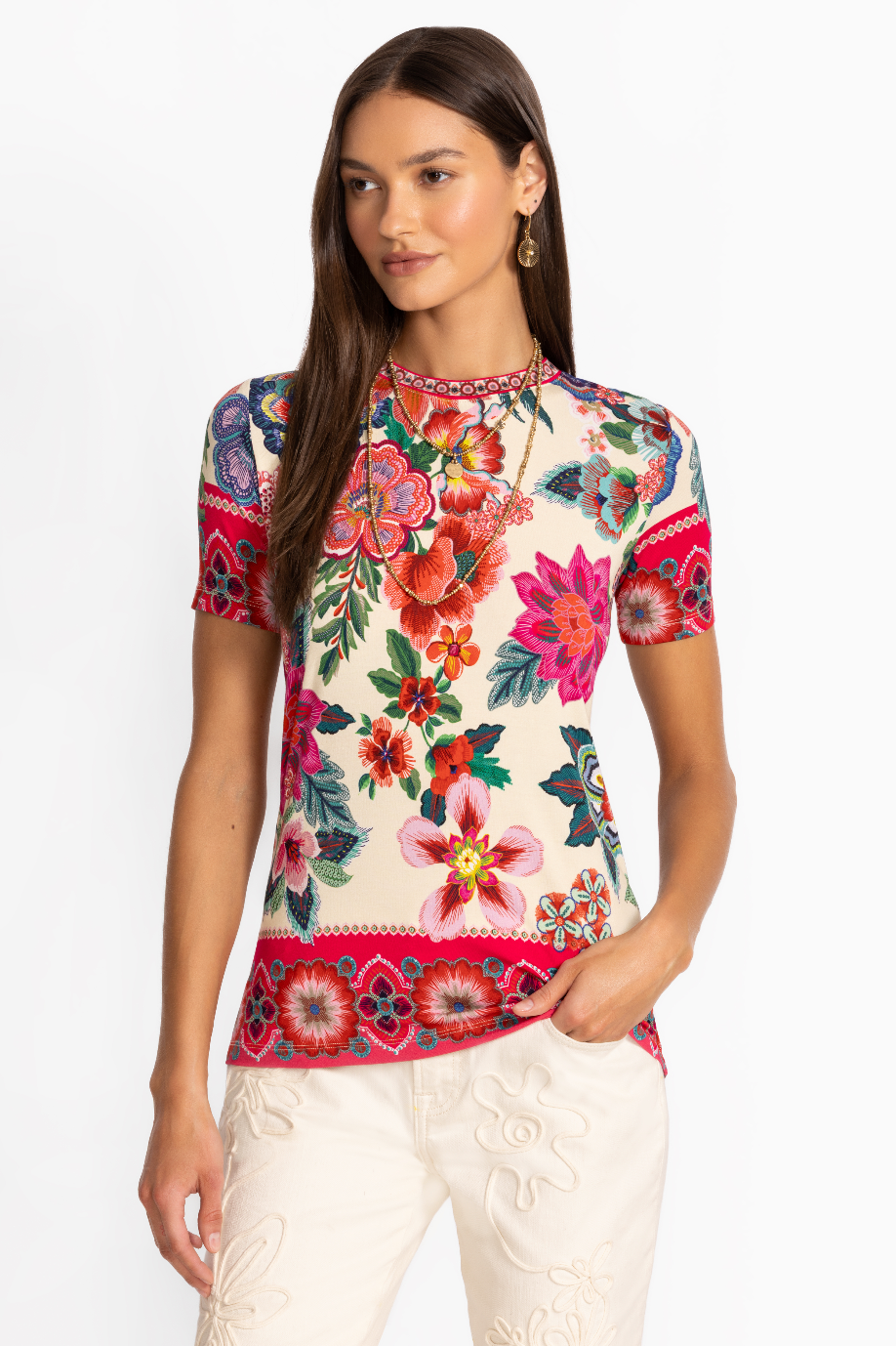The Janie Favourite Short Sleeve Crew Neck Top