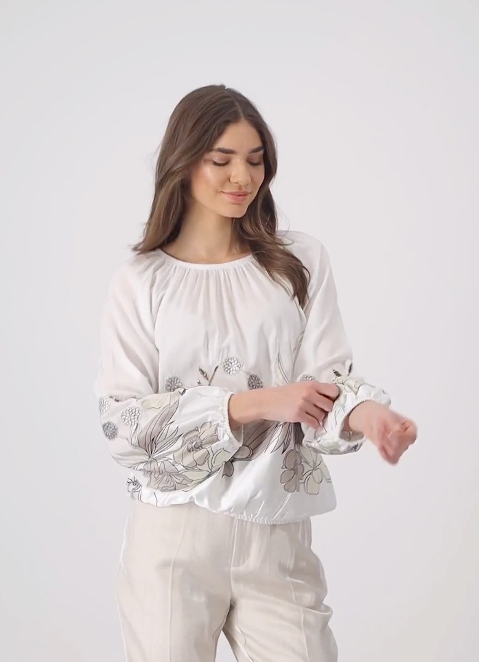 Placed Flowers Blouse