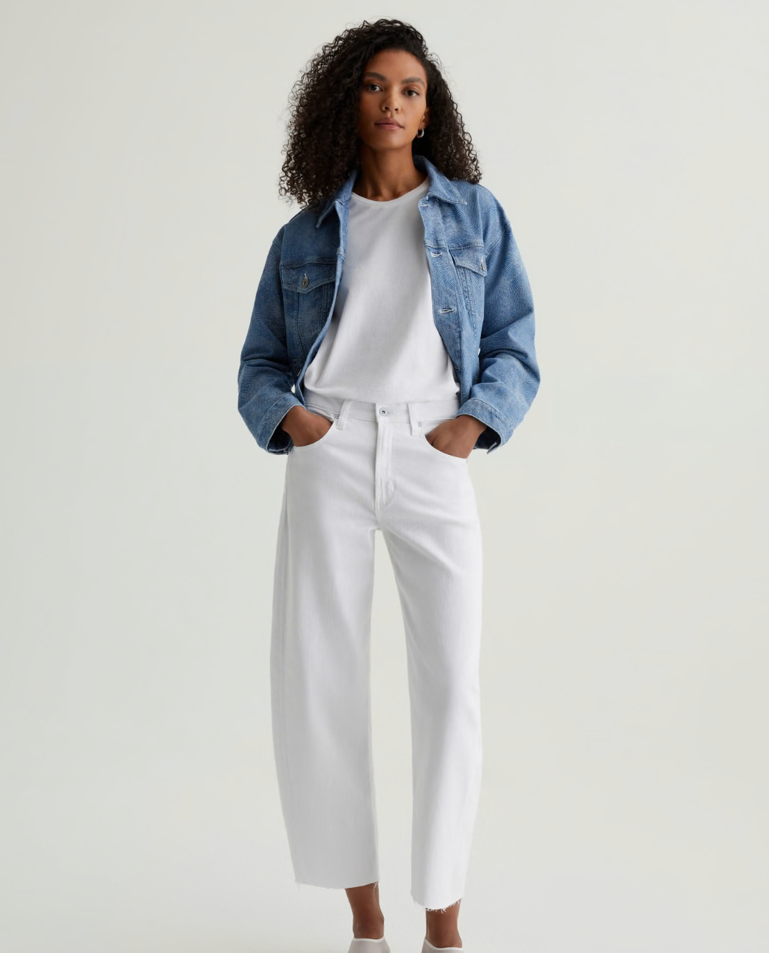 Hattie Crop Jean Gallery White