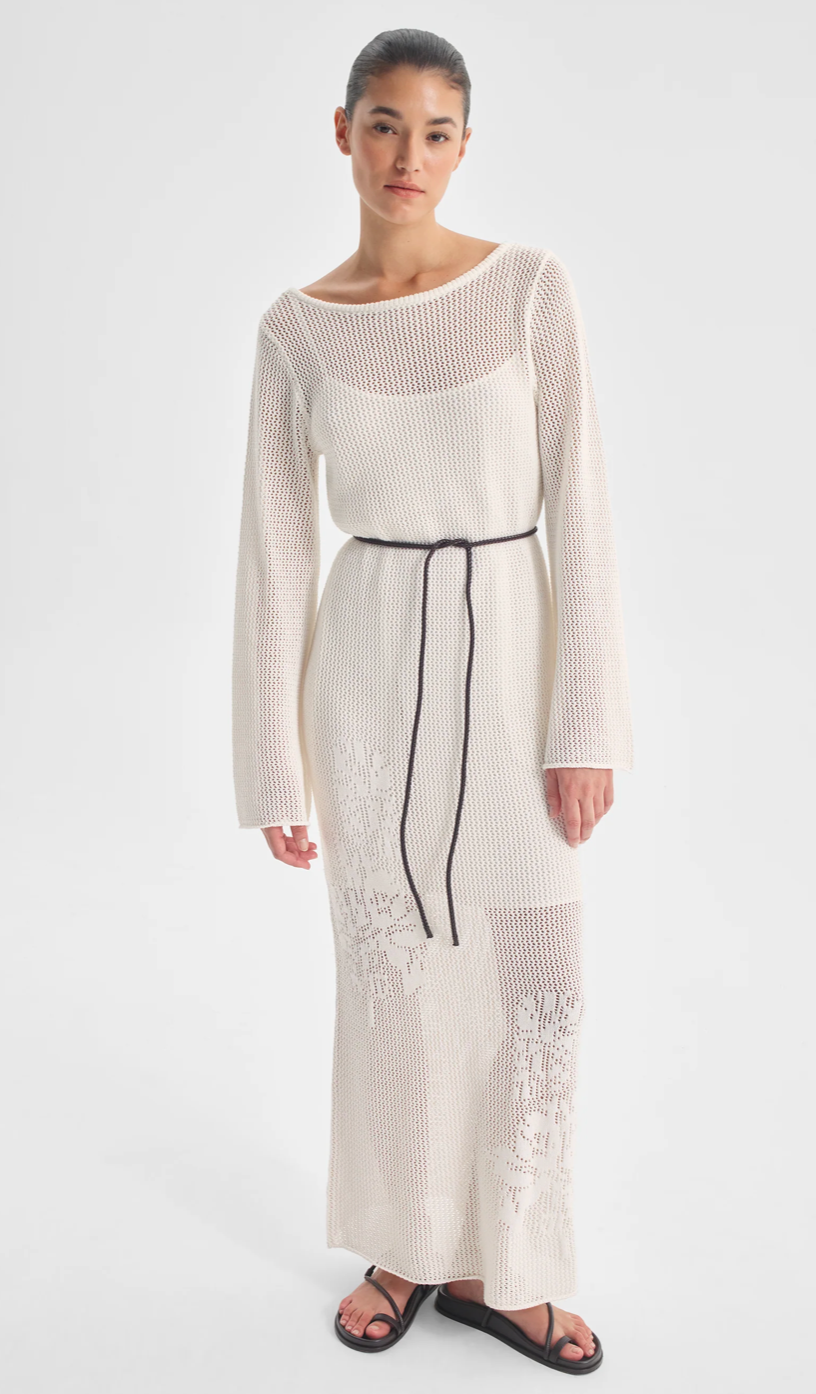 Chiara Knit Dress White
