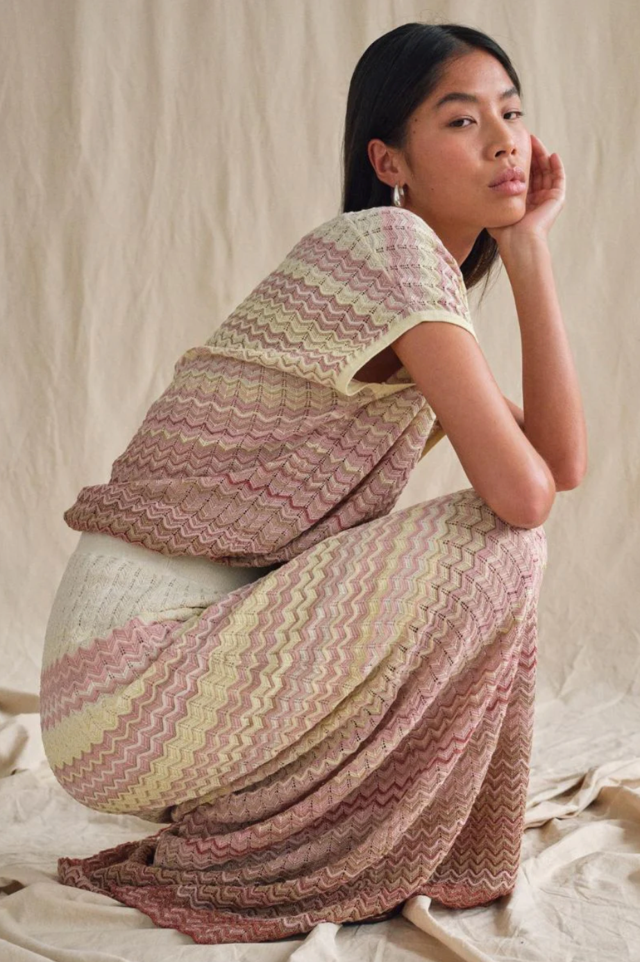 Shani Zig Zag V Neck Knit