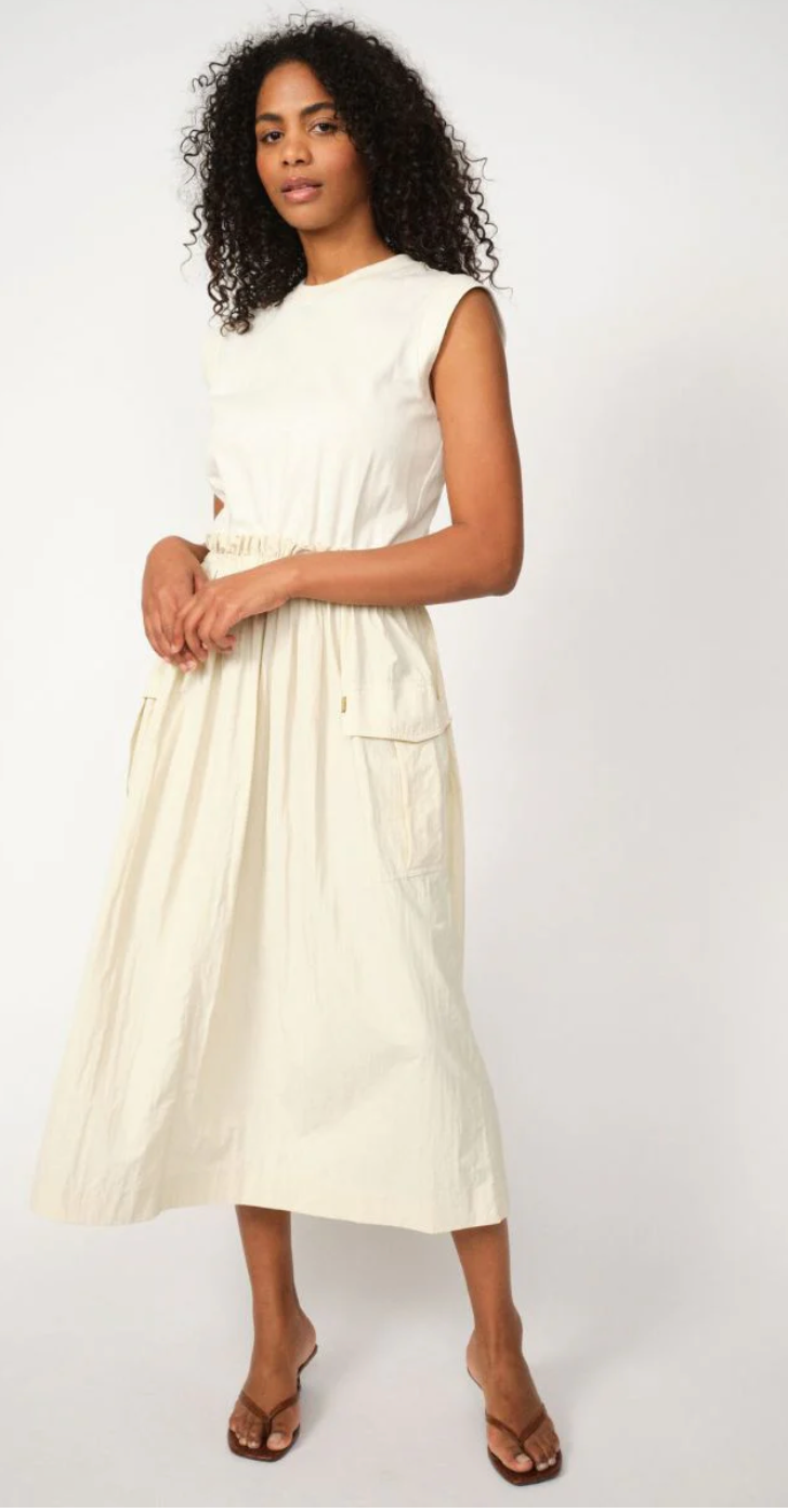 Sazha Mix Dress Ecru