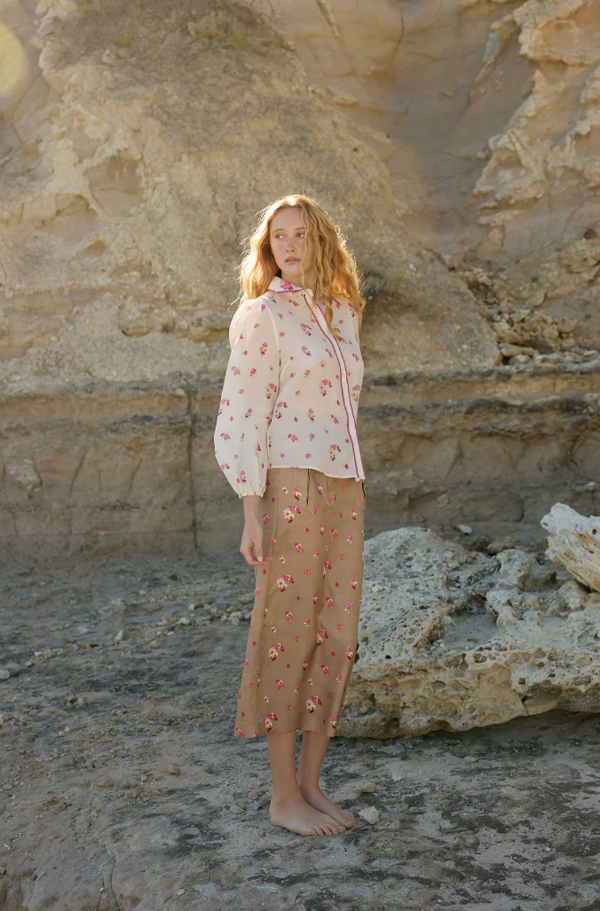 Lillian Skirt in Mocha Phalae