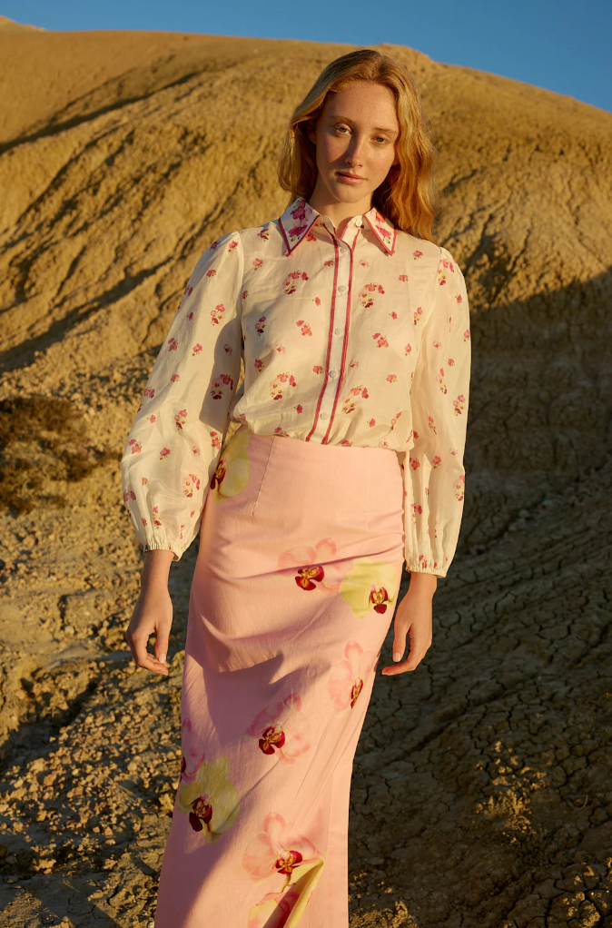 Nola Skirt in Icing Phalae