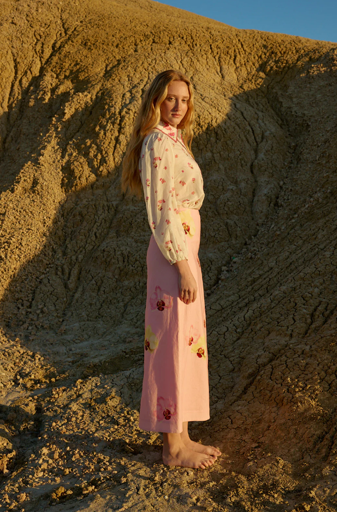 Nola Skirt in Icing Phalae