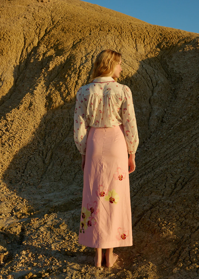 Nola Skirt in Icing Phalae
