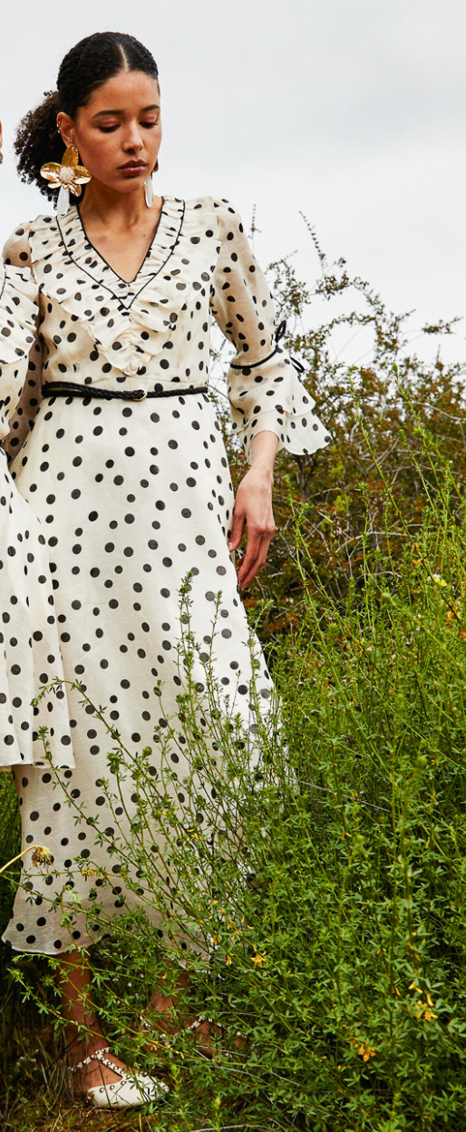 AIYANA - V Neck Maxi Dress - Ivory