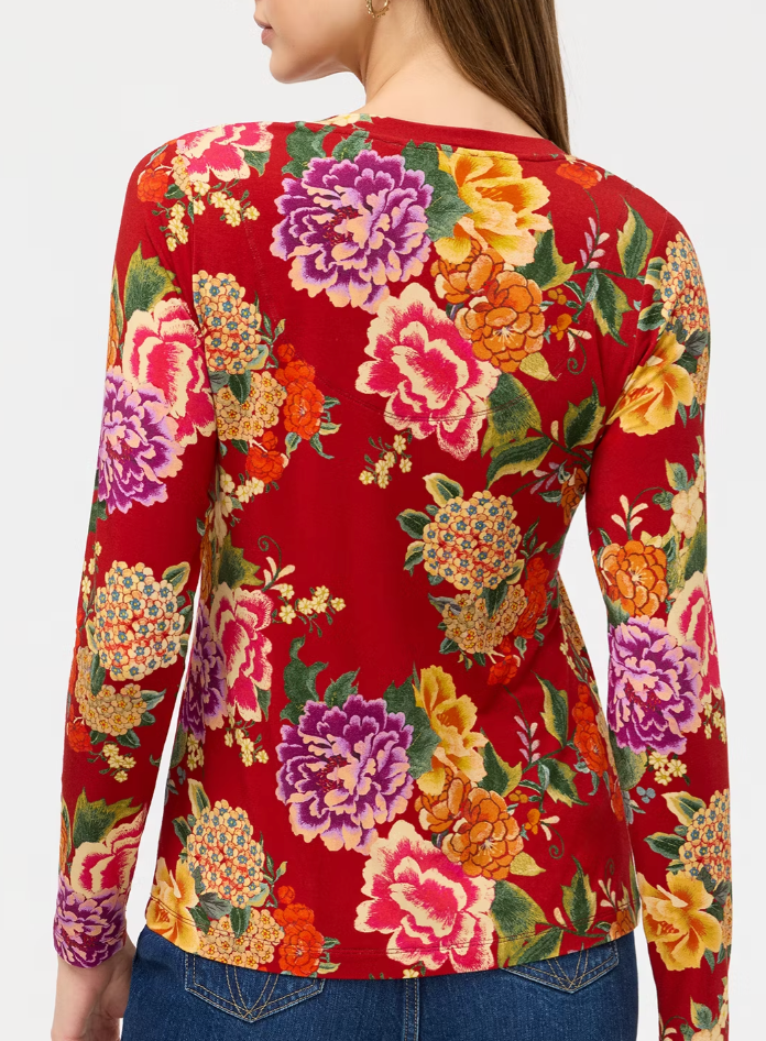 The Janie Fav L/S Scoop Neck - Ryuu Flower