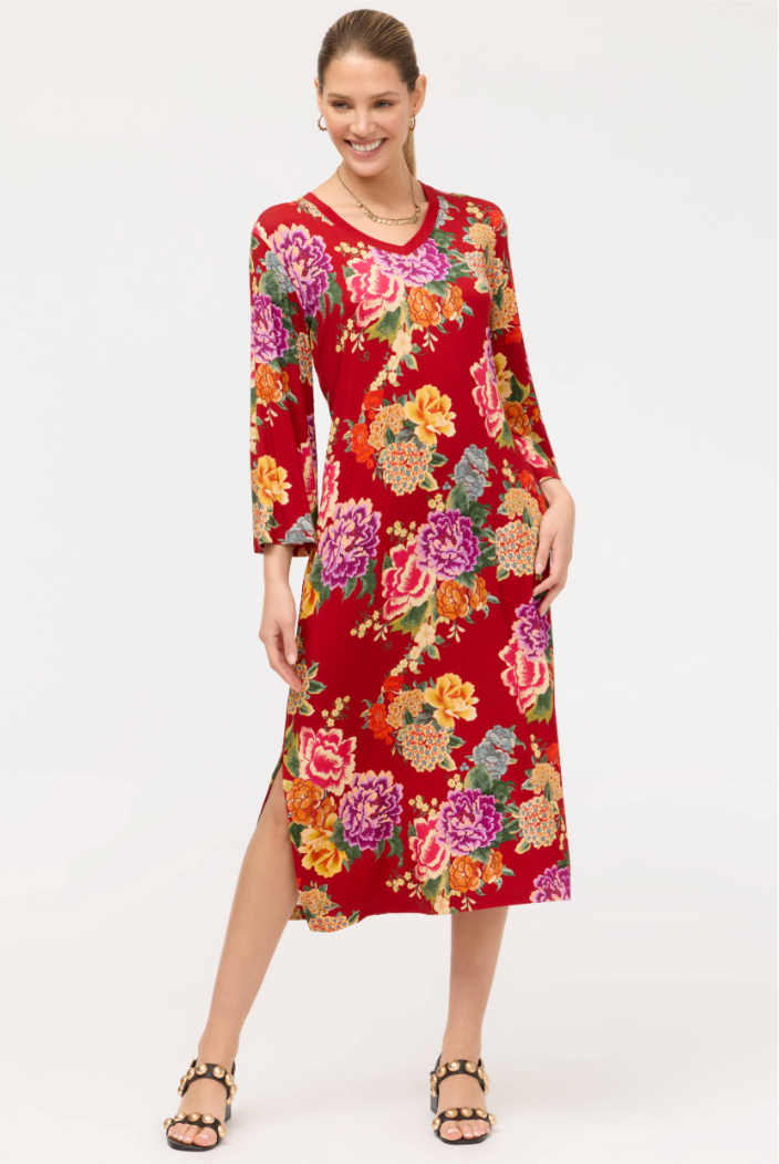 The Janie Fav Kimono Sleeve Tee Dress - Ryuu Flower