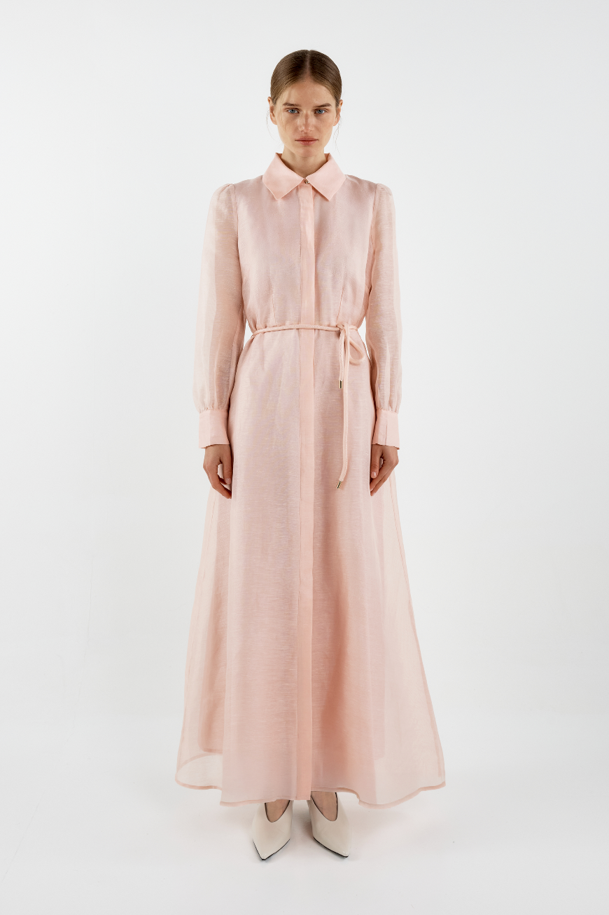 Julie Maxi Shirt Dress Pink