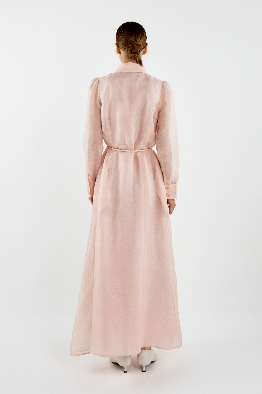 Julie Maxi Shirt Dress Pink