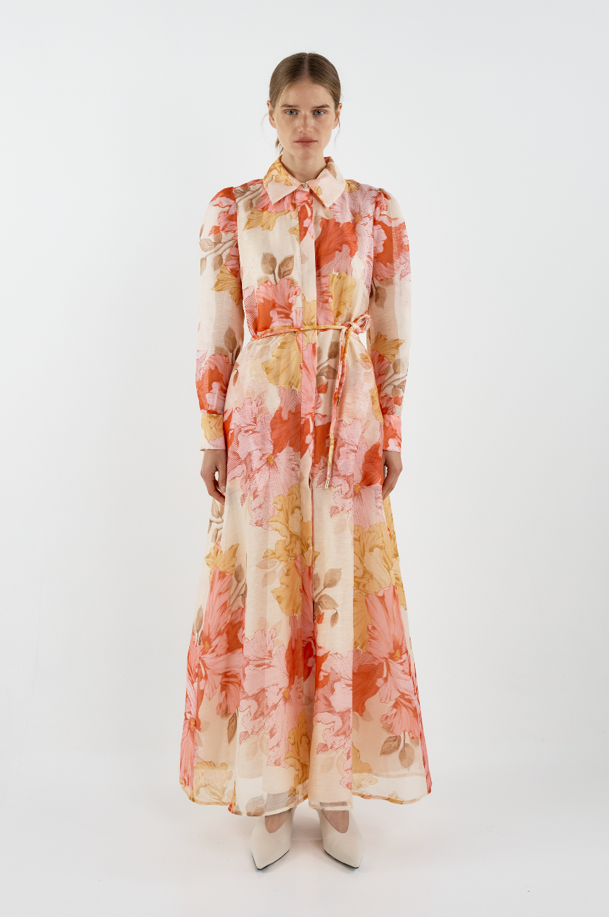 Julie Maxi Shirt Dress RD/PNK