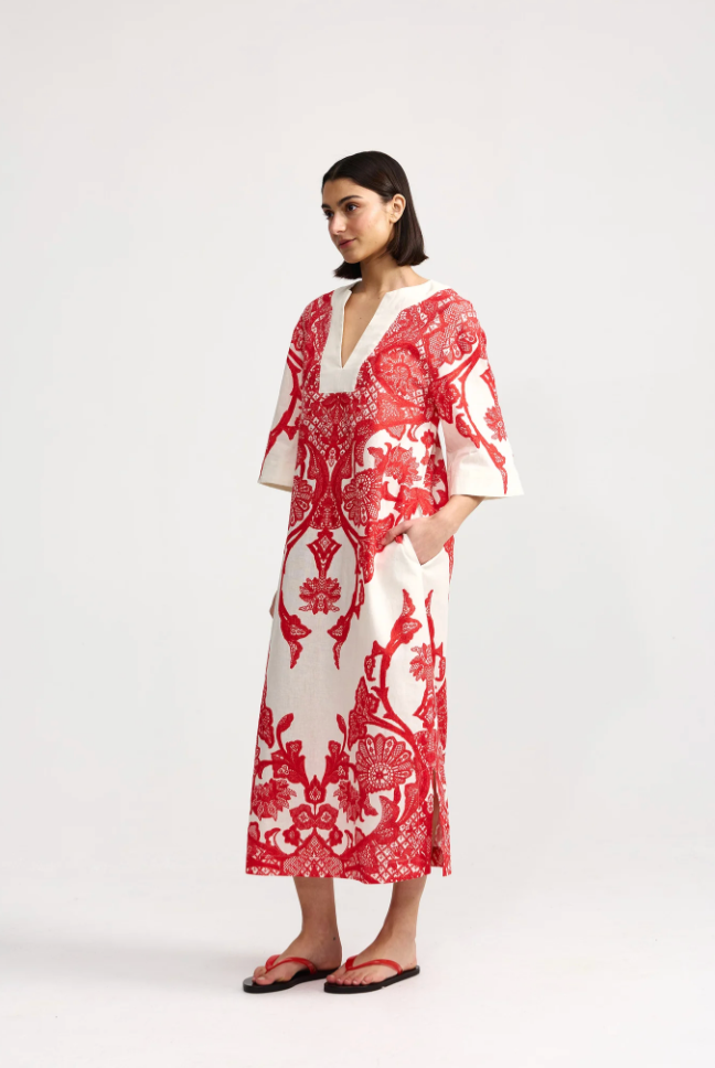 Bridget Dress in Ruby Antique