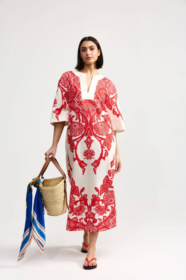 Bridget Dress in Ruby Antique