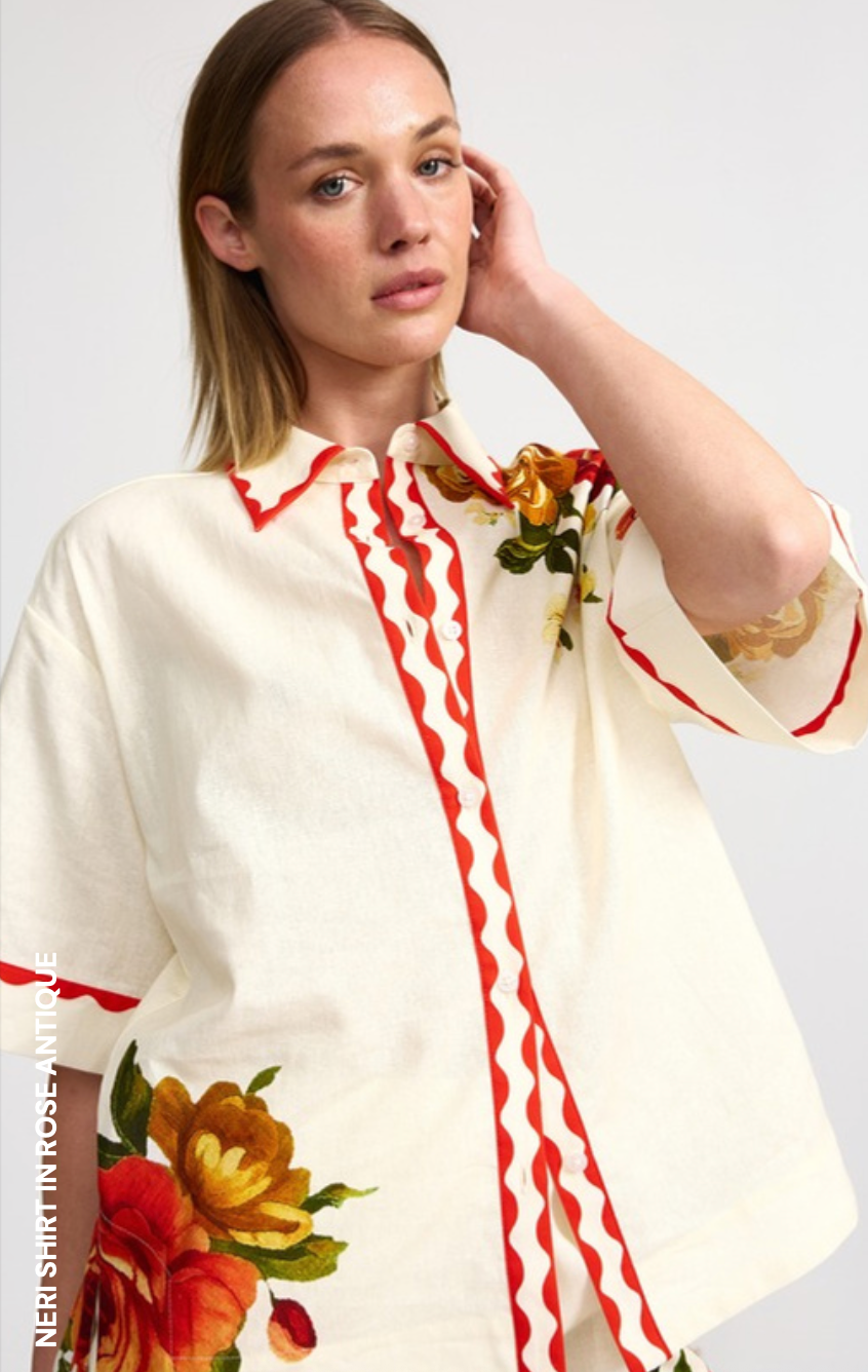 Neri Denim Shirt in Ruby Antique