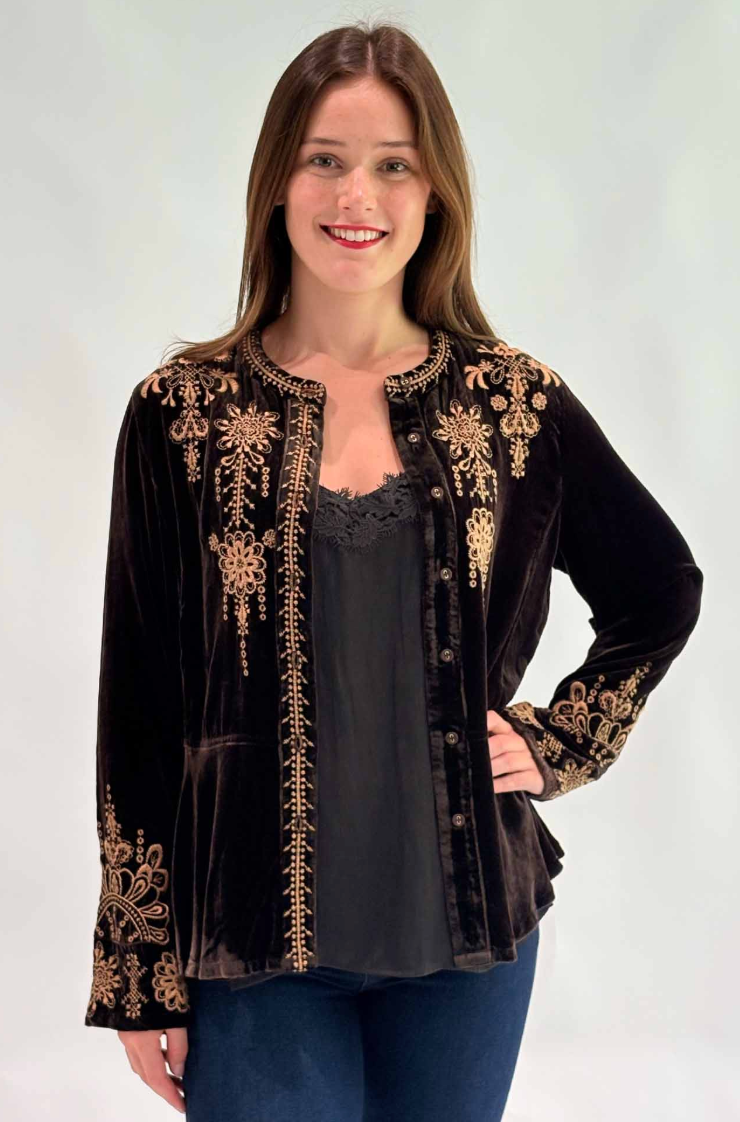 Velvet Peplum Jacket - Mark