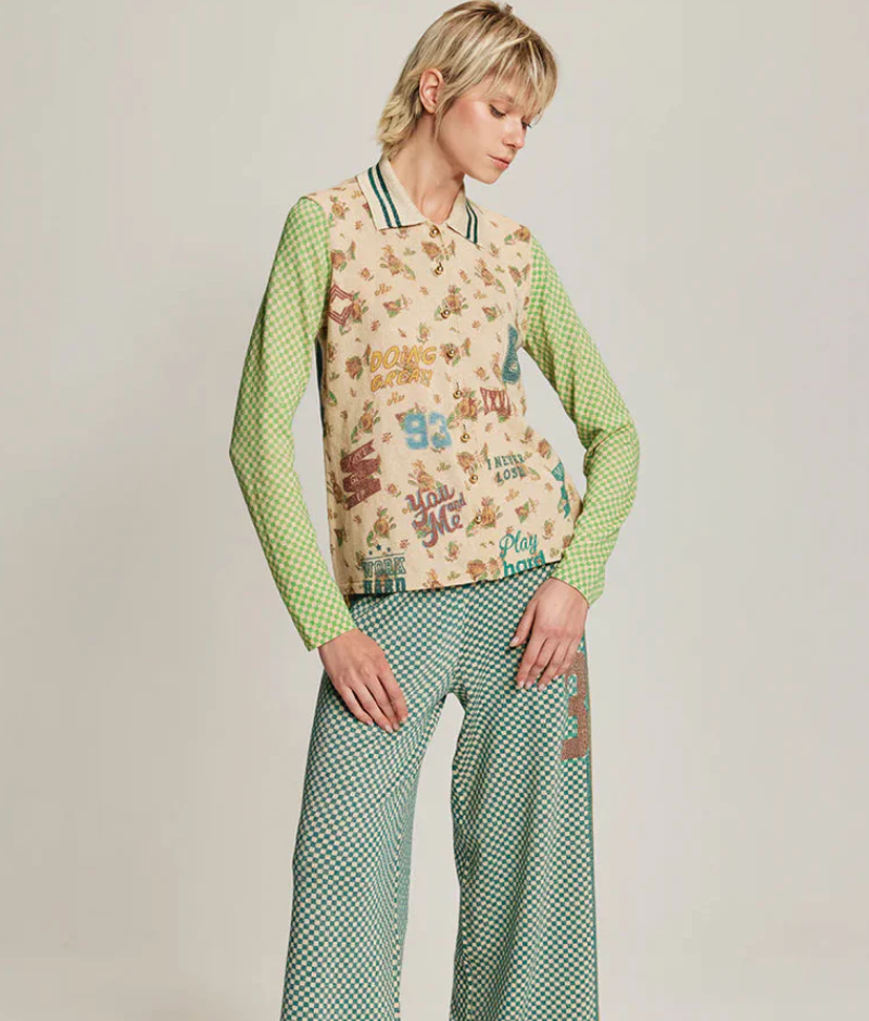 SERENITY BUTTON SHIRT KNIT SPORTY JADE