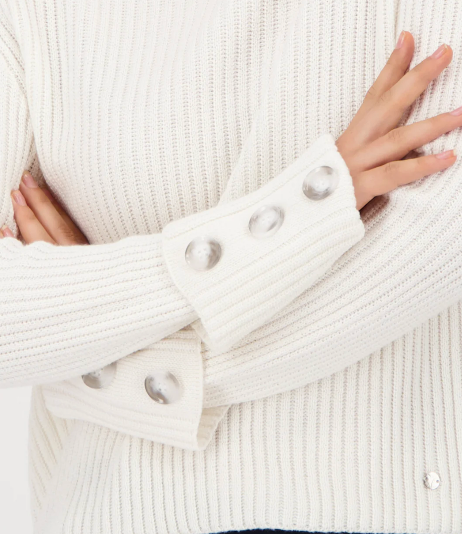 OFF WHT PULLOVER RIB