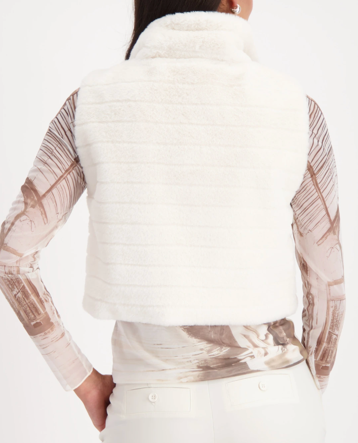 CASHMERE WAIST COAT FAKE FUR