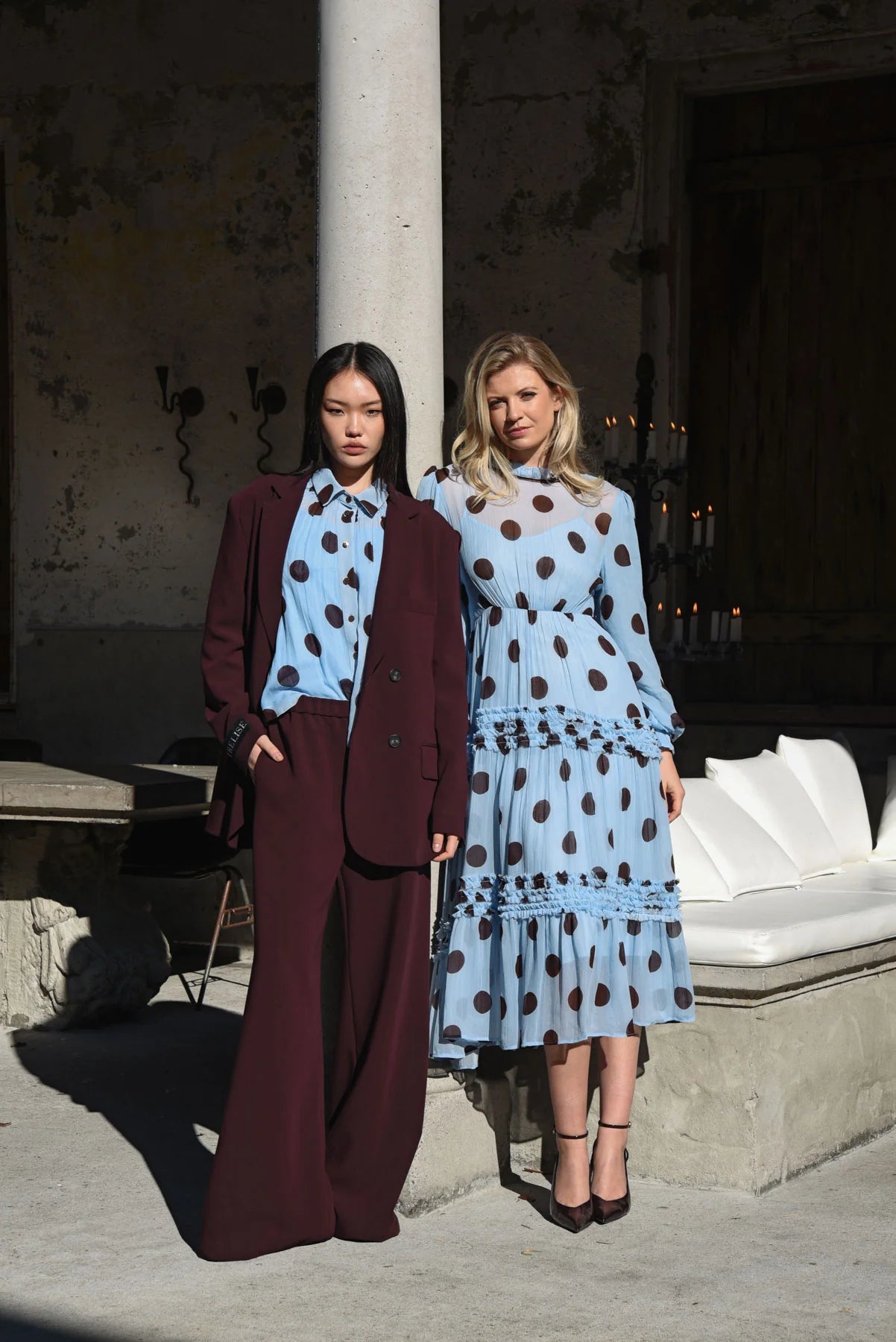 Tweedle Dee Blouse Blue/Chocola TE Spot TC21108904BLCPF26-6