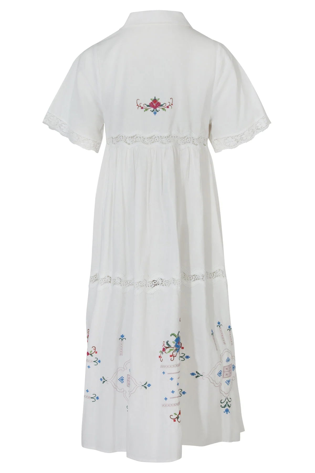 Ring a Ring a Posie Dress White