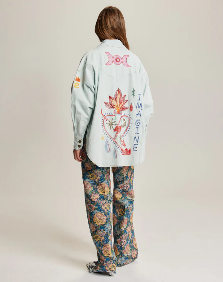 ADELYN DENIM EMB SHIRT