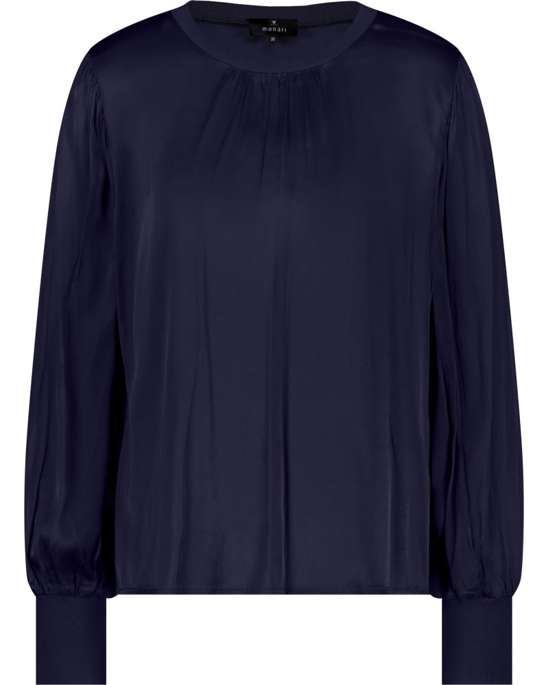 Satin Blouse Navy