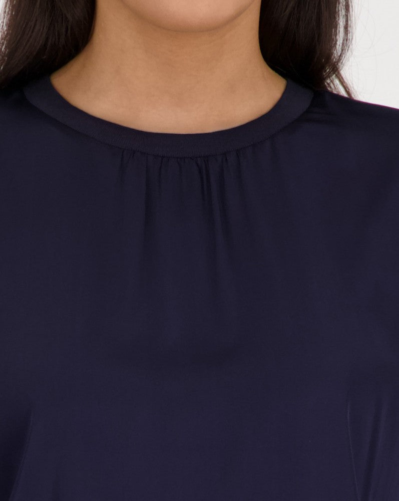 Satin Blouse Navy