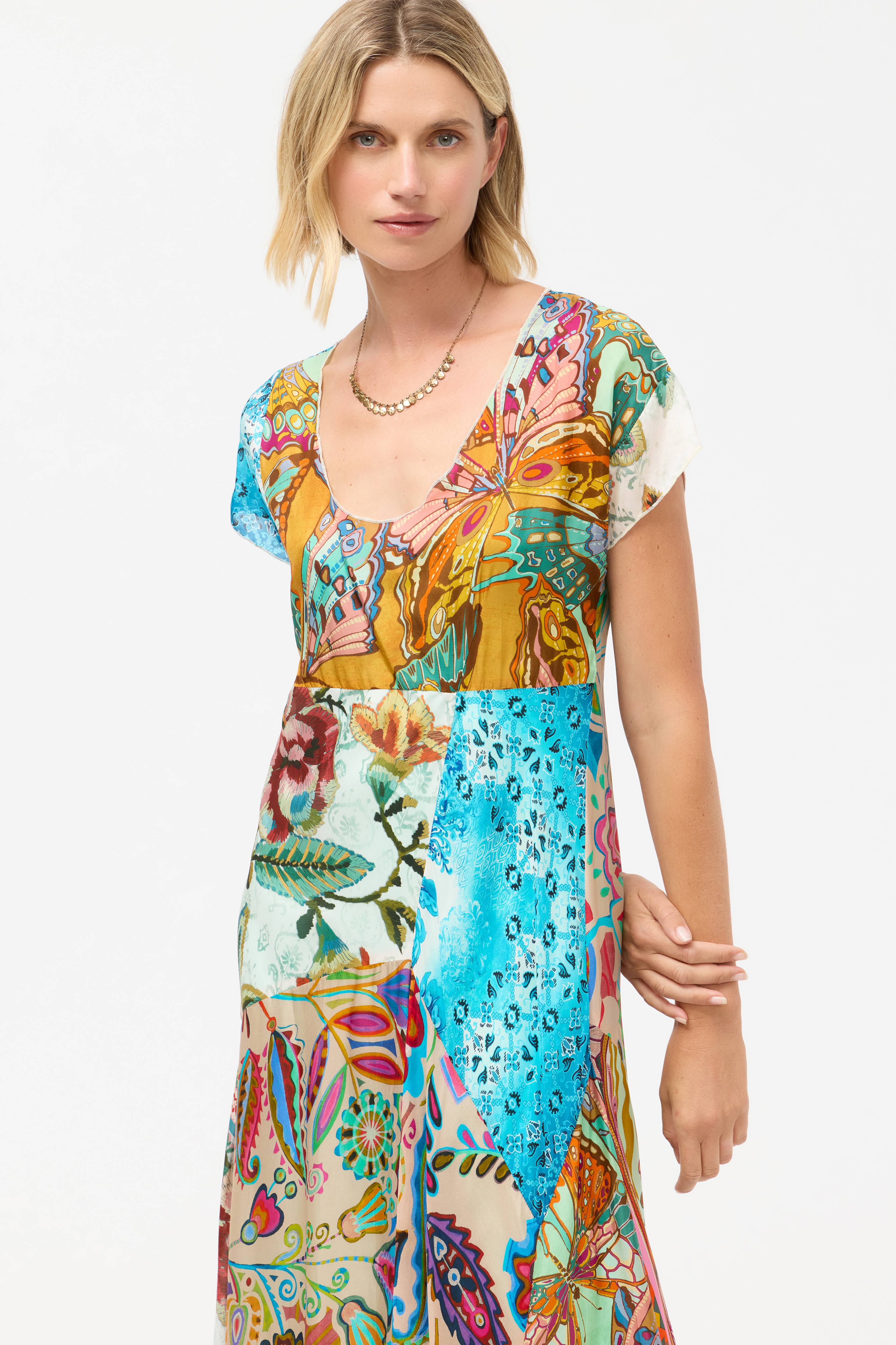 Patchwork Dress (Slip) - Gillian Mix
